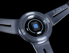 Load image into Gallery viewer, Classic Black Leather Chrome Spoke 360mm 6061.36.3001